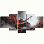 M&auml;ng 5 Panel World Of Tanks Skulls M&auml;ngija l&otilde;uend Plakatid Seinakunstipildid HD &Otilde;limaalid Kodukaunistus Elutoa kaunistamine 20x35cm*2 20x45cm*2 20x55cm*1