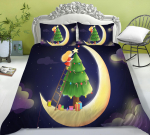 3D voodipesukomplekt j&otilde;uluteemaline tr&uuml;kitud tekikate ja padjap&uuml;&uuml;r 2 v&otilde;i 3r t&auml;issuuruses pestav mugav voodipesu UK Single 135x200cm