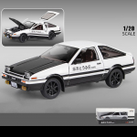 1/20 Scale Toyota AE86 Initial D mudelauto, tsingisulamist tagasit&otilde;mmatav heli ja valgusega m&auml;nguauto lastele poisile t&uuml;drukule kingitus 1/20-21x8x6.7cm must/valge