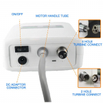 Hambaravi elektriline mikromootor Kaasaskantav LED-harjadeta mikromootor EU Plug 4 Holes valge