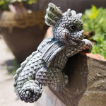 1/4 tk 3D MINI aiadraakoni kujud dinosauruse skulptuur kujuke k&auml;sit&ouml;&ouml;na valmistatud lillepoti ripats kodu muruaia vaigust kaunistuste jaoks