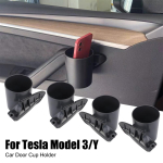 4 tk / komplekt spetsiaalne tassi hoiukarbi riiul Tesla Model 3 Y autoukse tassihoidja joogiveepudeli alus auto siseuks gray