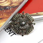 Kuldv&auml;rvi vintage pross, hall kristall, etniline ehted, antiikn&otilde;elad Boheemlaste pruudi kingitus hall v&auml;rv