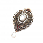Boho Crystal Flower Pross Metallist Sall J&otilde;ulukingitus Vintage Pulma Ehted Naiste pross punane