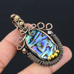 Abalone Shell v&auml;&auml;riskivist puhtast vasest traadist pakitud k&auml;sitsi valmistatud ripatsehted kingituseks 2.36 Inches sinine