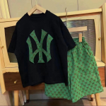 Moepoiste T-s&auml;rkide komplekt Suvised l&uuml;hikesed p&uuml;ksid Moodne kaheosaline &uuml;likond 110cm must