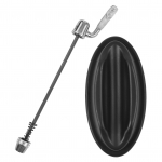 Jalgratta esiratta t&otilde;steplokk ja kiirvabastusvarras siserattatreeningu jaoks must