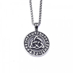 Populaarne P&otilde;hjamaade roostevabast terasest Viking Celtic Knot Odin Rune ripats kaelakee 60CM