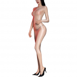 Naiste l&auml;ikiv, &uuml;mara kaelusega pingul pliiatskleit Seksikas kost&uuml;&uuml;m pikkade varrukatega Bodycon minikleit One Size ihukarva