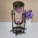 5-minutiline liivataimer koos messingkompassiga Liivakell meres&otilde;idukeelne merekujundus Roosa liivataimer laevarattaga 19,05 cm