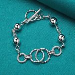 925 Sterling h&otilde;bedane mitme ringiga palliga siledad helmed v&otilde;lukett k&auml;ev&otilde;ru pulmapidu naistele meeste moeehted 20cm