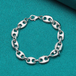 925 Sterling h&otilde;bedane sea nina keti k&auml;ev&otilde;ru naistele meestele moe pulmapeo ehted 20cm