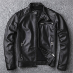 Tasuta kohaletoimetamine.super Sales.classic Biker Genuine Leather Jacket.cool &otilde;huke veisenahast mantel.Meeste moodne nahktagi.Aasia suurus 6XL