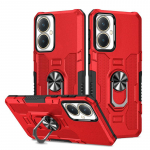 KEYSION p&otilde;rutuskindel soomus&uuml;mbris VIVOV Y27 4G Y36 5G silikoon+PC metallist r&otilde;ngastatiivi telefoni tagakaas VIVO Y02 Y02A Y02T Y02S jaoks for VIVO Y27 4G punane