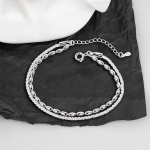 925 h&otilde;bedane kahekihiline ovaalne helmestega v&otilde;luk&auml;ev&otilde;ru ja k&auml;ev&otilde;ru naistele, t&uuml;drukutele, ketipidu Bohemian Jewelry sl381