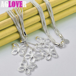 925 Sterling Silver Five Butterfly Snake Chain Kaelakee Ehted 45cm