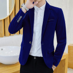 Corduroy Velvet v&auml;ike &uuml;likond Meeste jakk Slim Fit pikkade varrukatega vabaaja kost&uuml;&uuml;m peiumehele M sinine