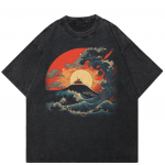 2024 Streetwear Jaapani Wave Graphic Unisex T-s&auml;rk S must