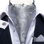 Meeste Ascot Silk Cravat Blue Paisley Tie taskur&auml;tik mansetin&ouml;&ouml;bid pidulik pidu LDAS2010