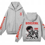 Berserk t&otilde;mblukuga dressipluusid T&auml;ist&otilde;mblukuga Pusad Anime Meeste fliisist kapuuts Unisex Hip Hop Streetwear Guts Graafiline Y2K Pullover S