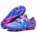 Laste jalgpallijalatsid Noorte k&uuml;&uuml;ned Solid Double Magic Sticki jalgpallijalatsid Treeningud Laste jalgpallisaapad 28 roosa