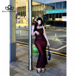 Suvine saleda kehaehitusega t&auml;iskasvanud seksikas puusadega pingul v&ouml;&ouml;koht pikk kleit salendav v&otilde;rgust seljata kalasaba sling peokleit XS must