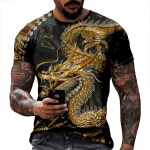 2022. aasta suve Hipsteri meeste T-s&auml;rk Tattoo Dragon 3D Prindiga Harajuku l&uuml;hikeste varrukatega T-s&auml;rgid Unisex vabaaja topid XL