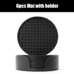 6 tk silikoonist joogialused koos hoidikuga kuumakindla tassikuivatusmatiga lauaplaadi kaitse libisemisvastased alusalused jookide jaoks must