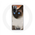 Coque pour Xiaomi Redmi Note 10 Pro Siamois Noir et blanc Yeux Bleus