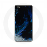 Huawei P8 &uuml;mbris Sinihalli ja musta v&auml;rvi mitmev&auml;rvilised suitsupilved mustal taustal