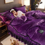 Talveflanellist fliisist tekikott Loksukate kodutekstiil soe tekikate samet Queen (4pcs) lilla