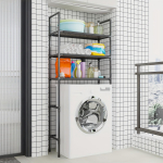 Pesumasina hoiureiul Vannitoa hoiurest Multifunktsionaalne vannitoariiul S&otilde;ltumatu ruumis&auml;&auml;stlik statiiv Vannitoatarvikud must