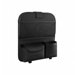 SEAMETAL All in One Car Seat Back Organizer with Snack Tray Large Load-Bearing PU Leather Hanging Auto Storage Bag Tissue Holder Black 1pc