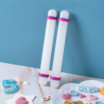 22 cm plastist taignarulliga k&ouml;&ouml;gikoogi k&uuml;psetust&ouml;&ouml;riist PP mittekleepuva pinnaga pulgaga &uuml;mmargune kodumajapidamises kasutatava suhkrutaigna rullimismasin TMZ valge