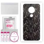 apgo Protective Skin Sticker for the back compatible with Nokia 7.2, Wrap Film, Foil, Vinyl - Pattern Carbon Black Pixel