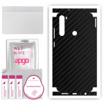 apgo Protective Skin Sticker for the back+sides compatible with Xiaomi Redmi Note 8, Full Wrap Film, Foil, Vinyl - Pattern Carbon Black