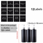 500 ml korduvt&auml;idetav &uuml;mmargune pumbaga alampakendi pudel veekindlate siltidega k&ouml;&ouml;gi-vannitoa hotelli &scaron;ampooni- ja palsamipudelitele Set 6