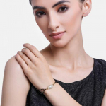 Estele Evil Eye kullatud k&auml;ev&otilde;ru mustade helmeste, Austria kristallide ja Kundaniga naistele