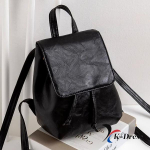 Vintage Nahast Mini Paelkinnisega Seljakott (2 v&auml;rvi) 19x20x10cm must