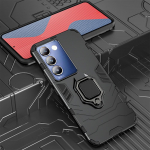 KEYSION L&ouml;&ouml;gikindel soomus&uuml;mbris VIVO Y100 5G silikoon+PC metallist r&otilde;ngasaluse telefoni kate VIVO V40 SE 5G V30 SE V30 Lite 4G jaoks for VIVO V30 Lite 4G punane