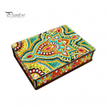 DIY teemantmaali hoiukarbi komplekt s&auml;delev tolmukindel tikandid ristpistes puidust karbi t&ouml;&ouml;laua kaunistus B