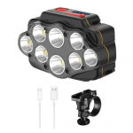 Jalgratta esituli 360 kraadi reguleeritav LED-indikaator USB-laetav &uuml;lihele kerge &ouml;&ouml;s&otilde;idutee m&auml;giratta esilamp A