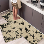 1 tk V&auml;simusvastased k&ouml;&ouml;givaibad, oksad Black Crows Print Veekindel libisemisvastane paks polsterdatud k&ouml;&ouml;gimatt Tugev ja mugav k&ouml;&ouml;gimatt 40*60cm
