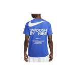 Nike Suure Swoosh logotr&uuml;kiga Spordiklassikaline &Uuml;mmarguse kaelusega L&uuml;hikeste varrukatega T-s&auml;rk Ameerika Retro Dopamiin Meeste Topid Sinine DZ2882-405 XS