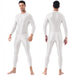 Meeste l&auml;ikiv Bodystocking Smooth pikkade varrukatega &otilde;li L&auml;ikiv kogu keha Body Sukkp&uuml;ksid Ujumiskost&uuml;&uuml;m J&otilde;usaal Fitness V&otilde;imlemine J&otilde;udlus valge