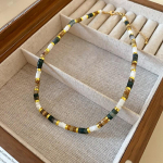 Looduslikust kivist kaelakee magus dopamiinp&auml;rl Barokne kaelakee lihtne rangluukett moodne temperament aksessuaar