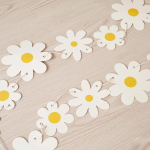 1Komplekt Daisy B&auml;nner S&uuml;nnip&auml;evapeo kotiriie valge lillega vanik Konfettid Daisy lipp Baby Shower Pulmapeo pungi kaunistus
