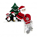 J&otilde;ulukaunistus ukse peale Lumememm J&otilde;uluvana P&otilde;hjap&otilde;der Lumekristall Puidust Ukseraami Nurga Silt jaoks