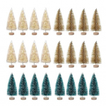 24/45 tk Mini-j&otilde;ulupuu kunstlikud minim&auml;nnid puidust alusega korduvkasutatavad v&auml;rvilised j&otilde;ulupuukaunistused kodupeoks isetegemiseks A