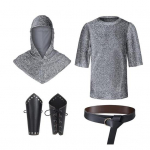 4 tk/komplekt Cosplay mantel kapuutsiga keebikomplekt templi imitatsiooniga ketts&auml;rk Knight Cos &uuml;likond Halloweeni kost&uuml;&uuml;m, rekvisiit Cosplay &uuml;likond M hall